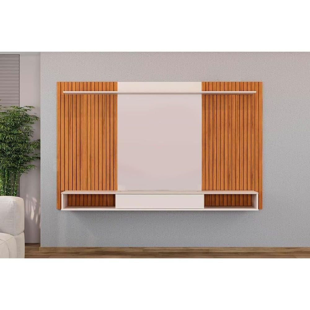 Home p/ TV até 70 Pol Leo c/ Nicho 215x136cm Cedro/Bali - DJ Móveis