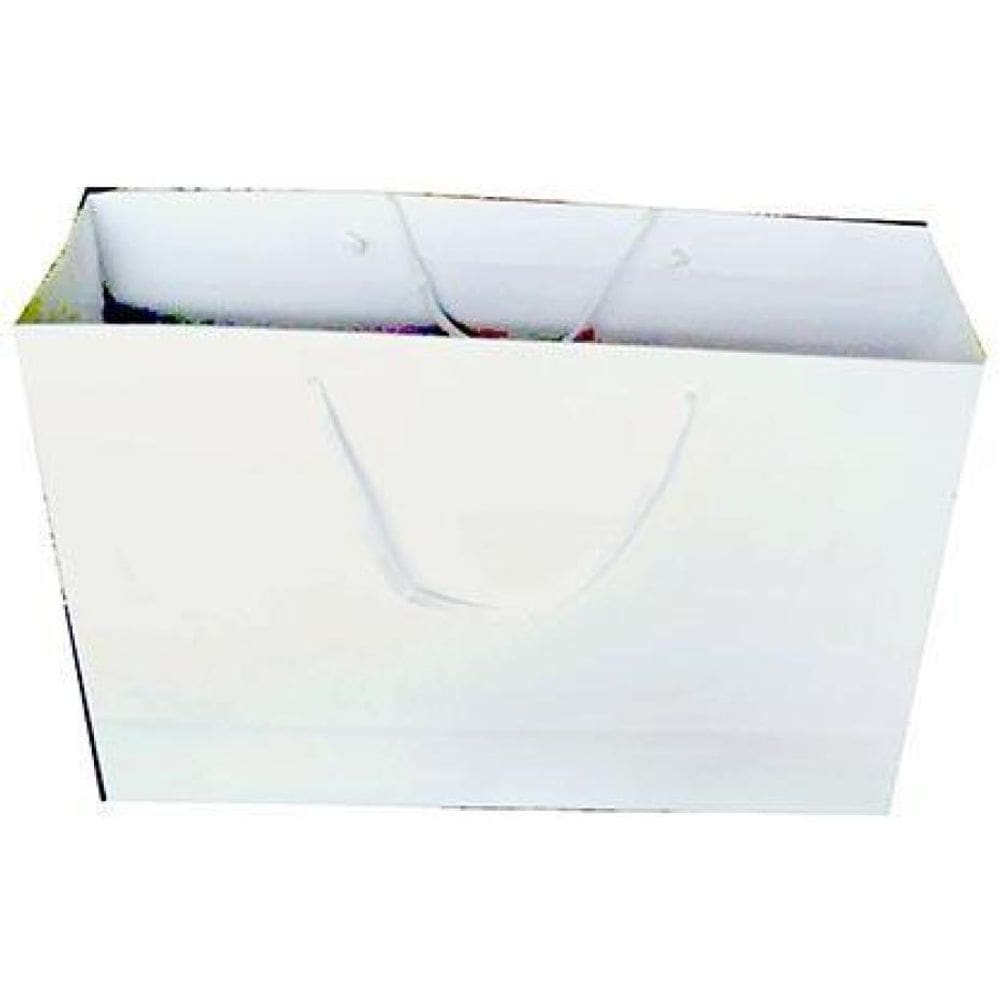 Sacola De Papel Branca 135G 22X10X25Cm Pacote Com 50 Unidade