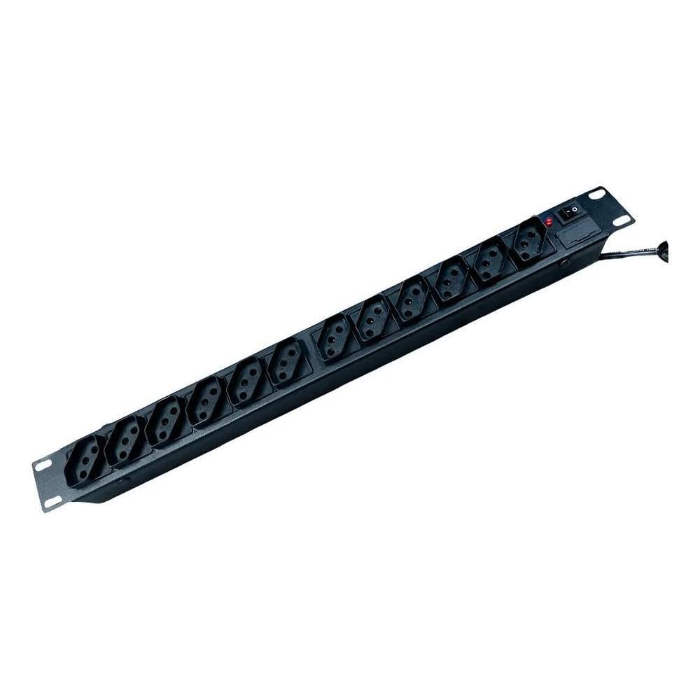 Regua Rack 19 Filtro Linha 10A 12 Tomadas Extensão Eletrica