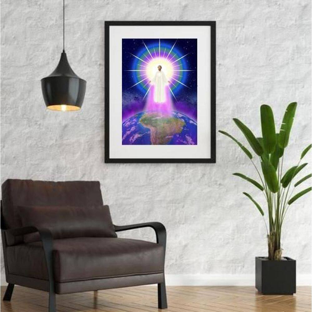 Quadro Chama Violeta Saint Germain Mundo - 60X48Cm