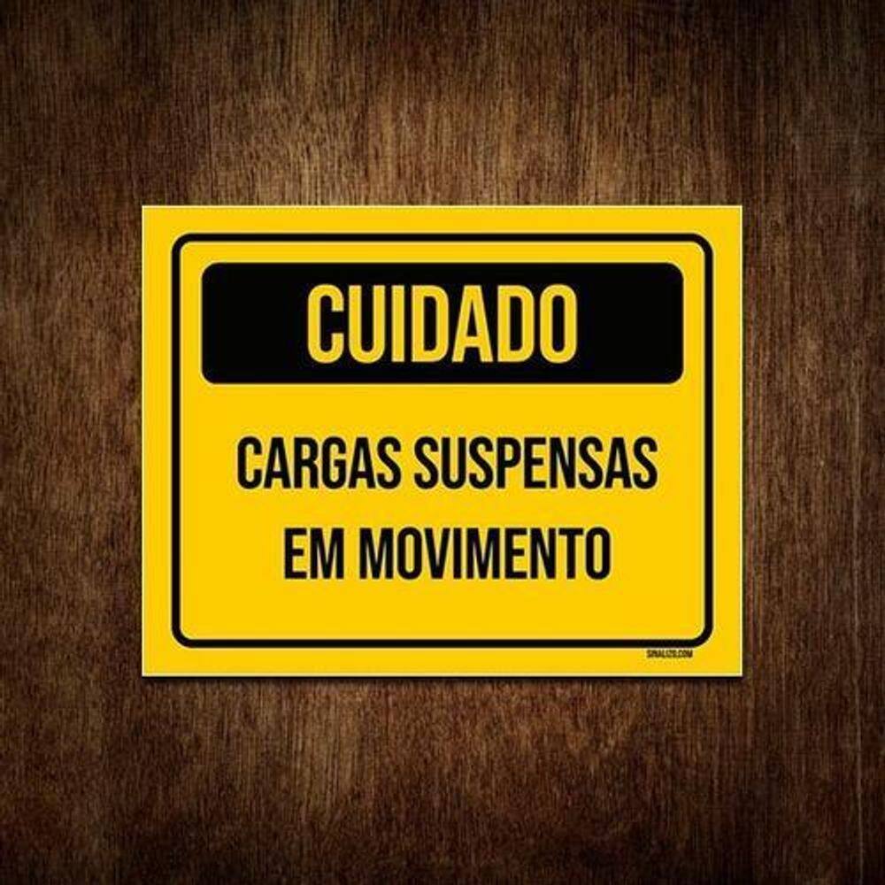Placa Cuidado Cargas Suspensas Em Movimento 36X46
