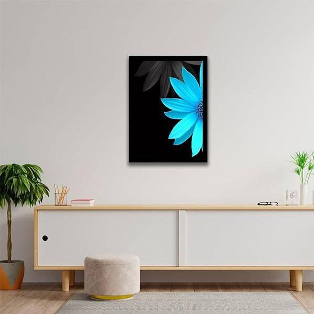 Quadro Fotografia Meia Flor Azul 24X18Cm - Com Vidro