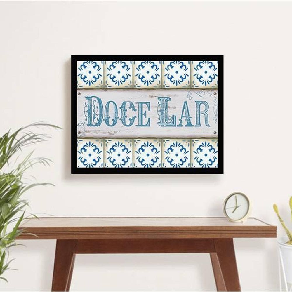 Quadro Decorativo Envelhecido Doce Lar 34x23Cm