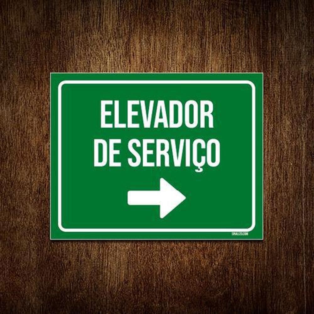 Placa Identificação Elevador De Serviço 18x23cm 5un