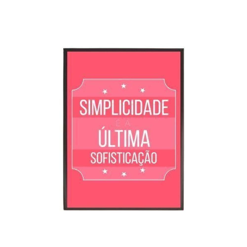 Quadro Simplicidade Sofisticação Moldura Preta 24X18Cm