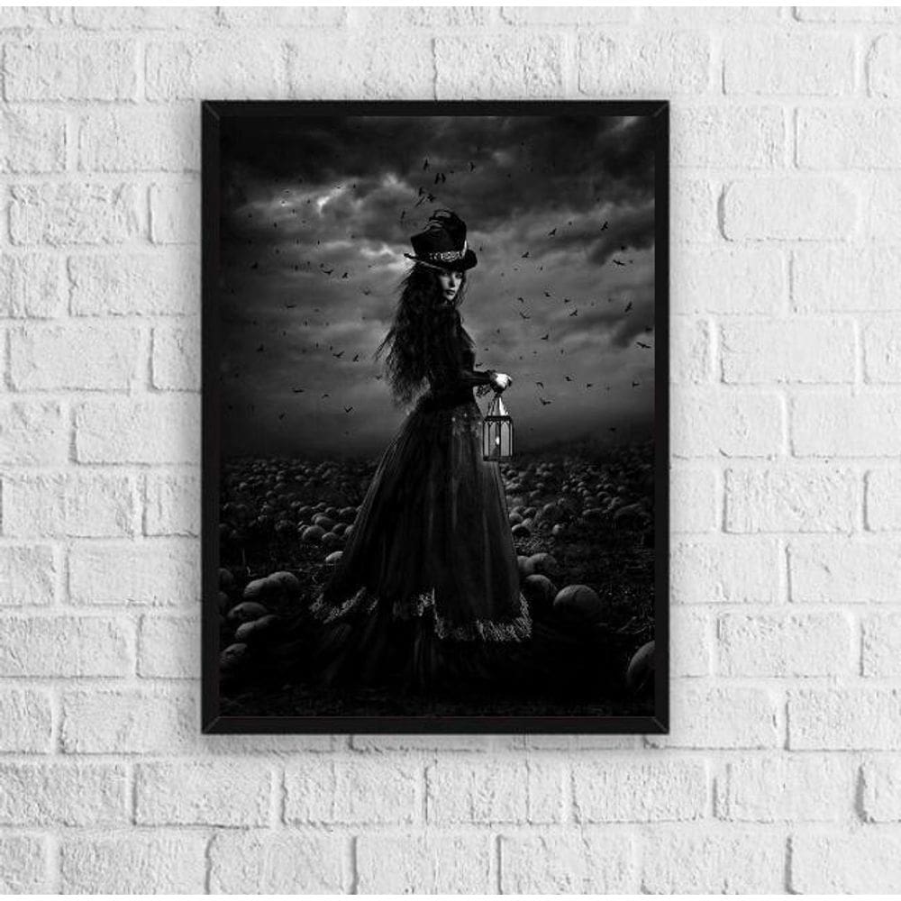 Quadro Pombagira Maria Quitéria 45x34cm Vidro Preta