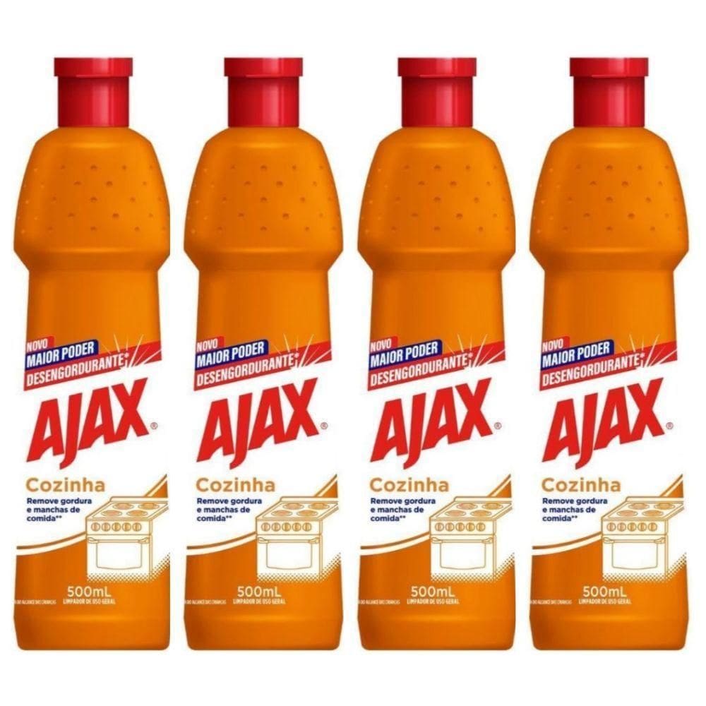 Kit 4 Desengordurante Uso Geral Ajax Especialista Cozinha 500ml