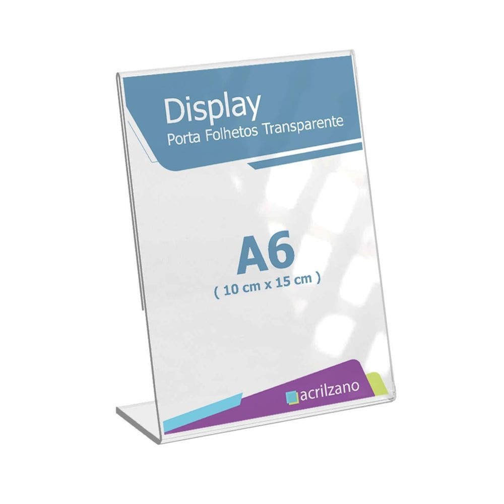 Display Acrílico A6 L 1Unidade 10X15 Vertical