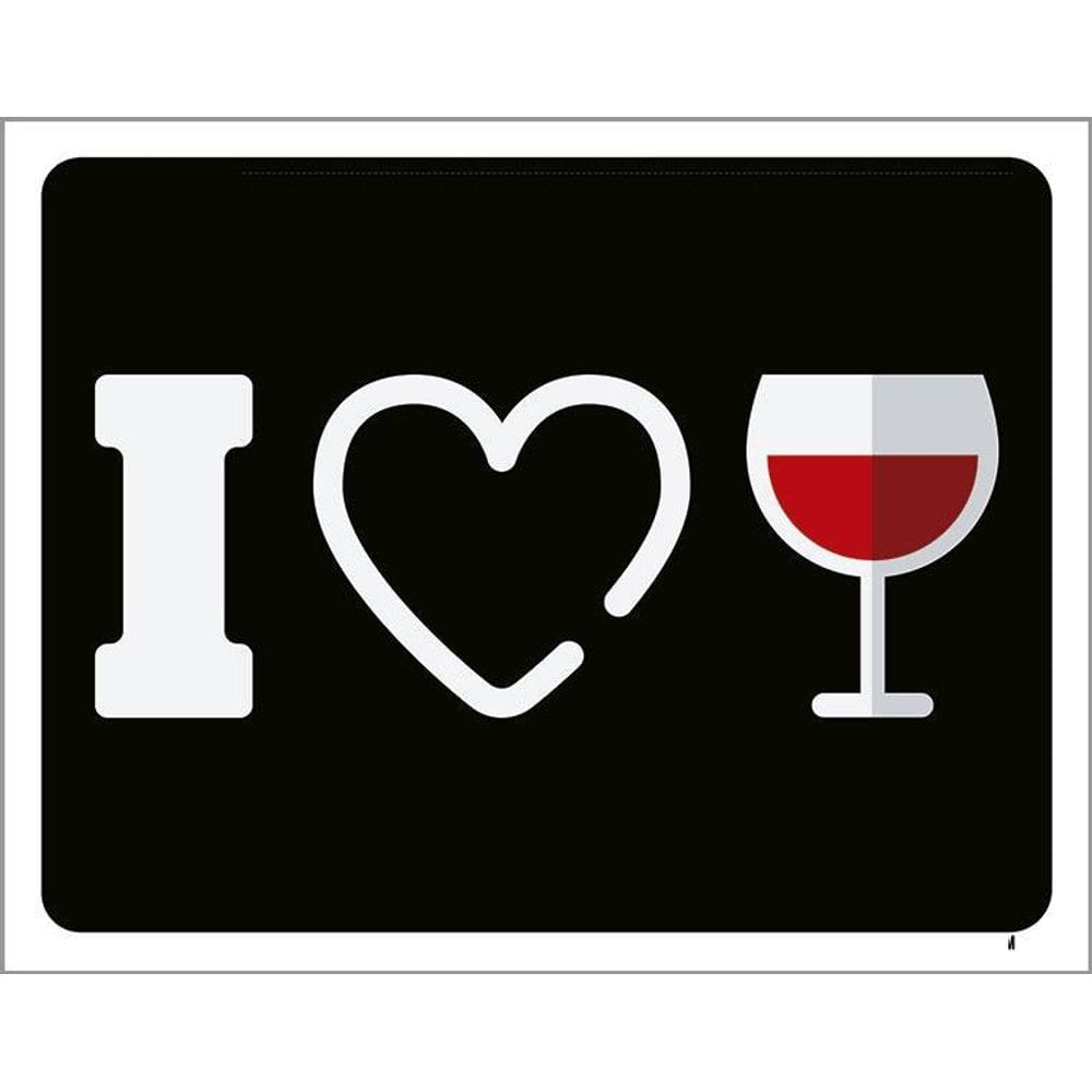 Kit 3 Placas Decorativa - I Love Wine Eu Amo Vinho