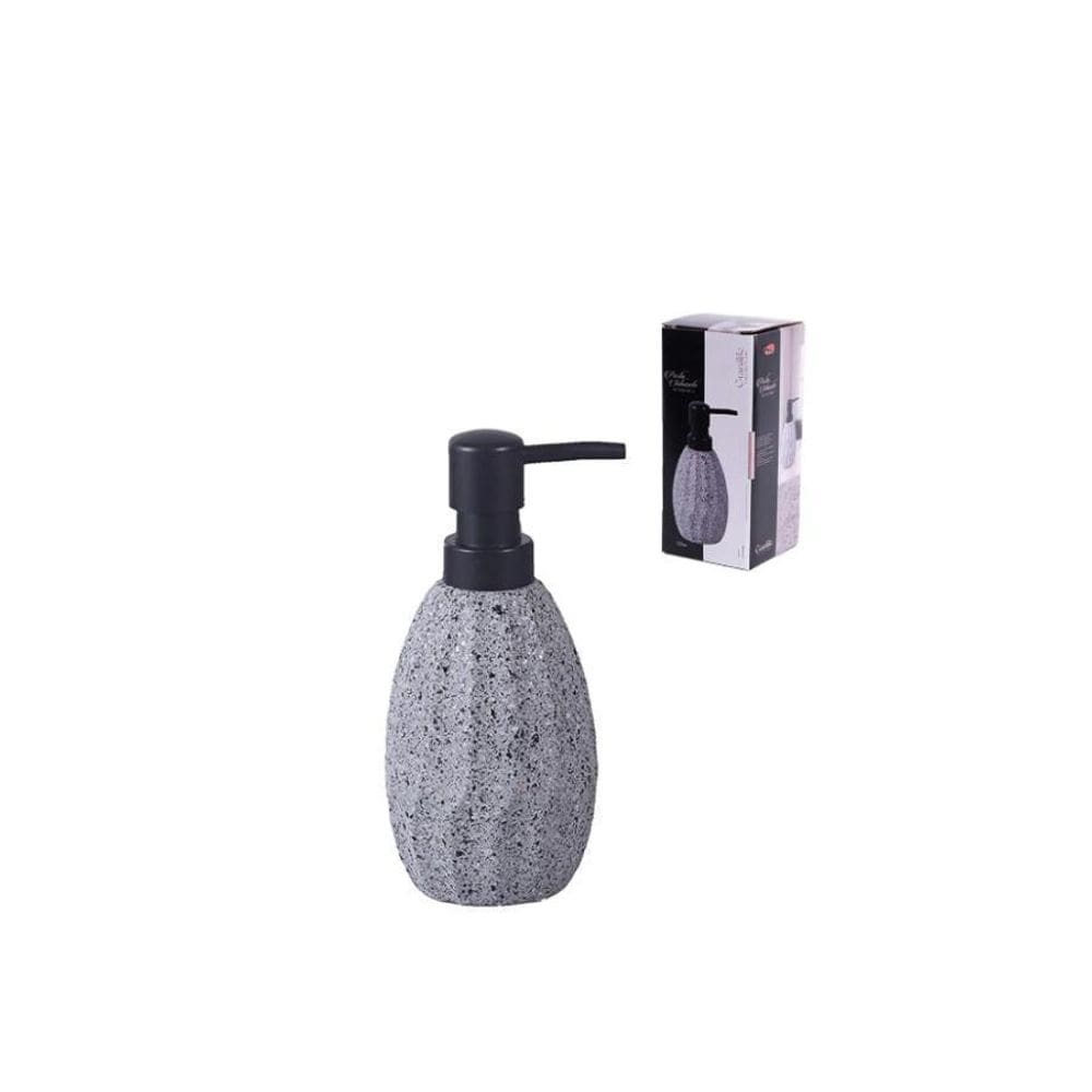 Porta Sabonete Líquido Cerâmica Retro Granilite Cinza 300Ml