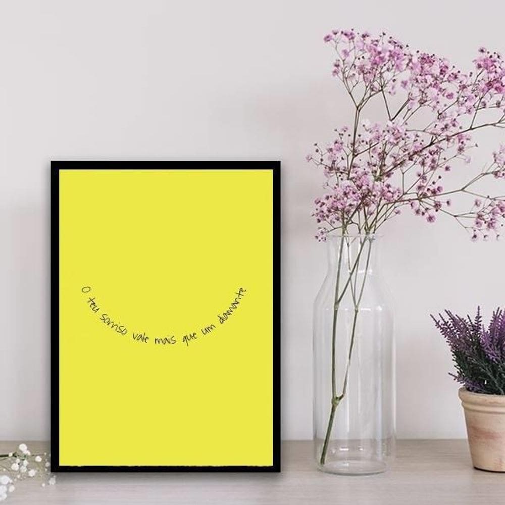 Quadro O Teu Sorriso Vale Mais Que Diamante 24X18Cm Preta