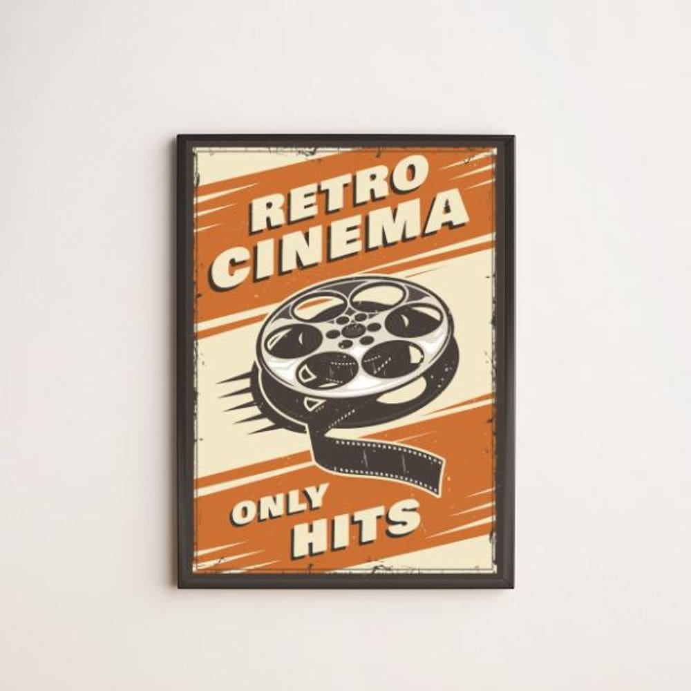 Quadro Decorativo Retrô Cinema Only Hits 24X18Cm