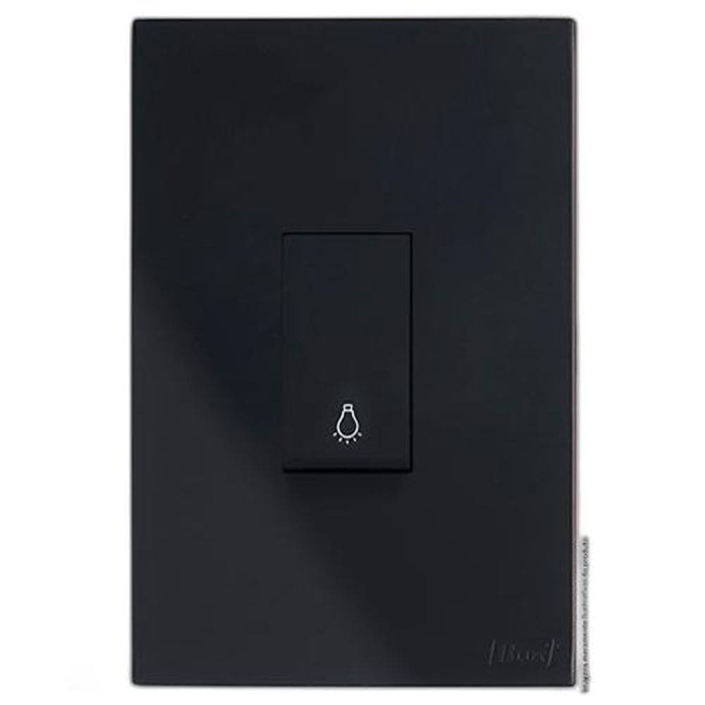 Cj Int.Pulsador De Minuteria Vertical 4X2 Recta Black Gloss