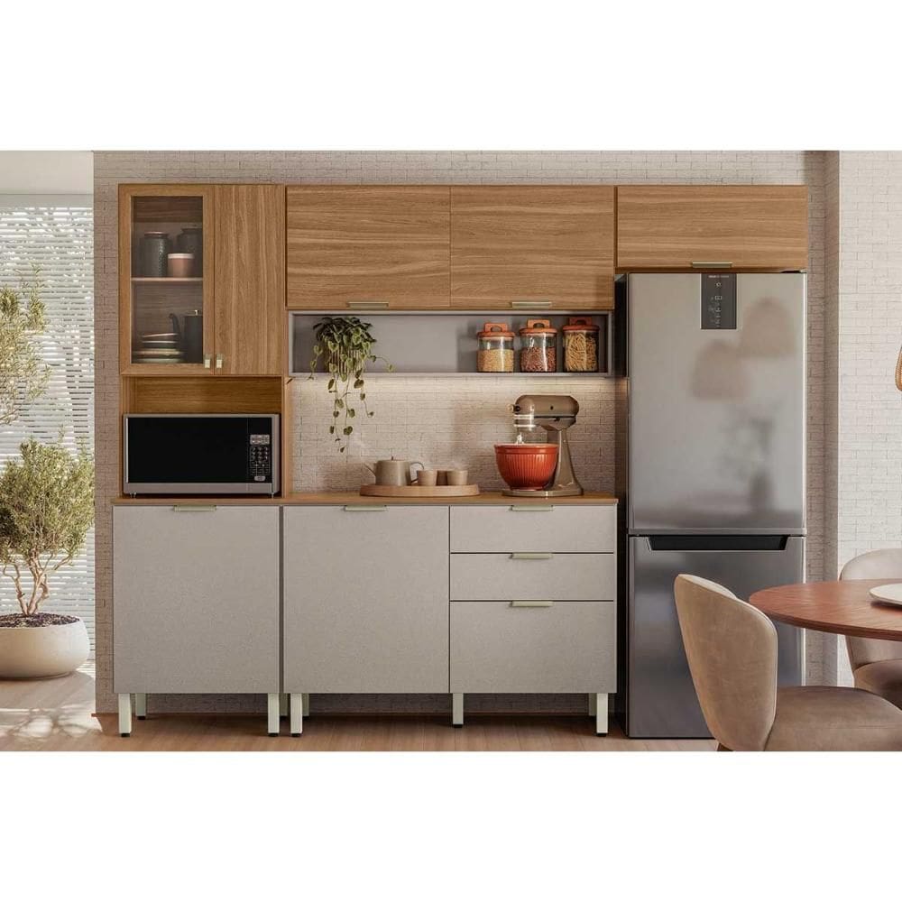 Kit Modulado Demóbile 4 Peças Alba C4P227 Amendola/Nude Prime TX