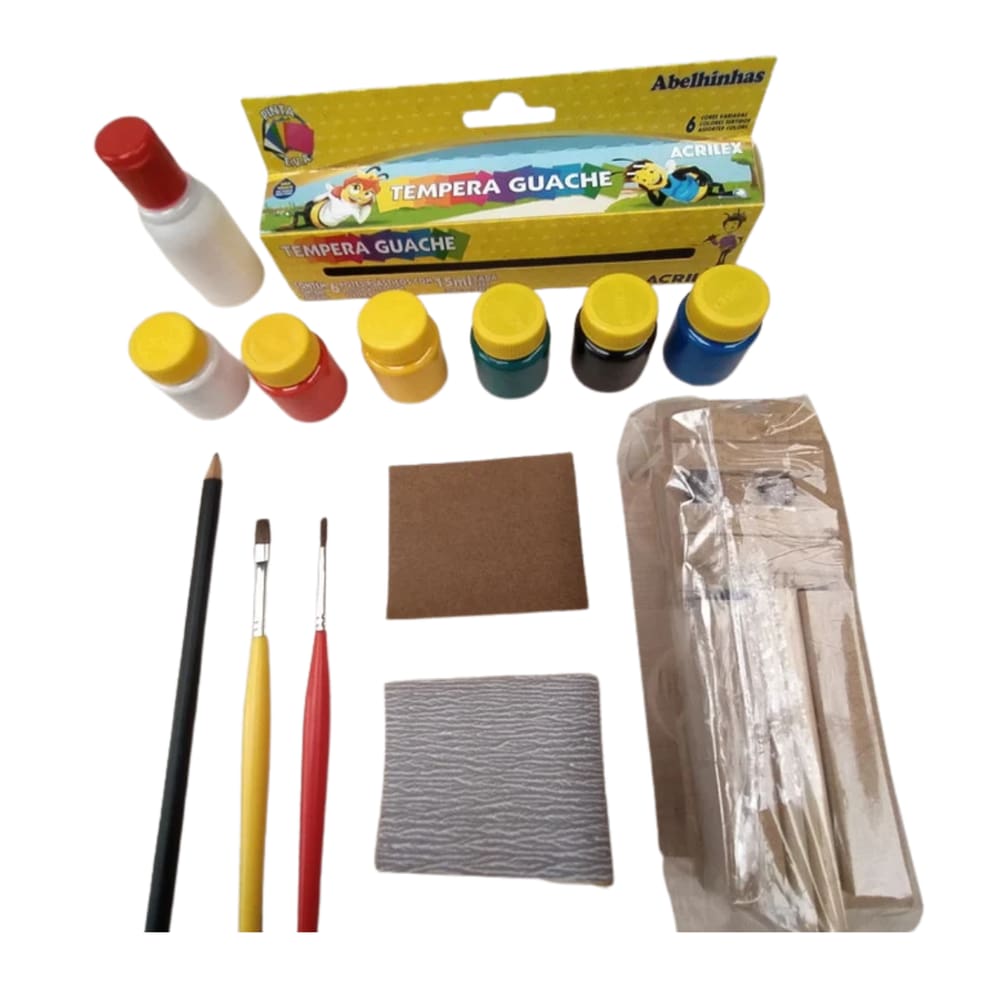 Carrinho Madeira infantil Montar e Colorir mdf 26 peças