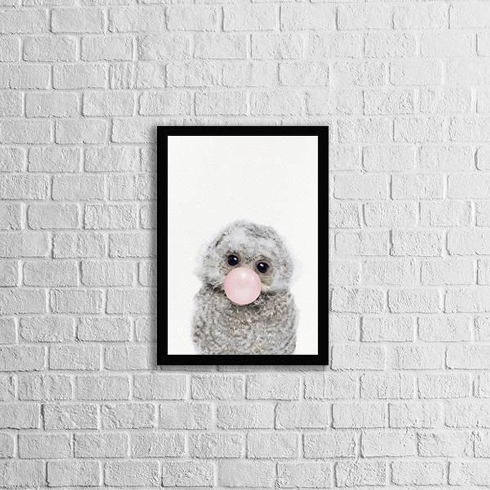 Quadro Corujinha Chicletes 24X18Cm