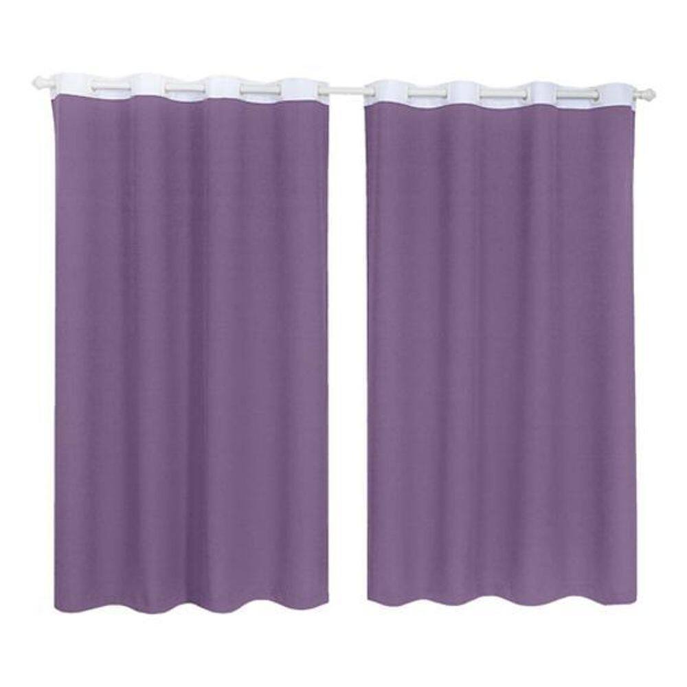 Cortina Tecido Oxford Faixa Branco 1,80M X 2,80M - Lilás
