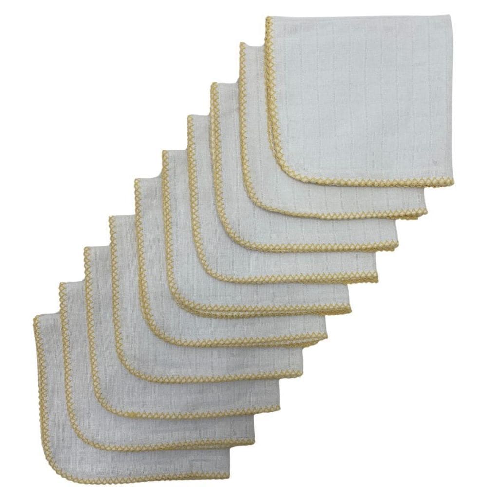 Kit Com 5 Fraldas De Boca Quadriculado 33X33Cm