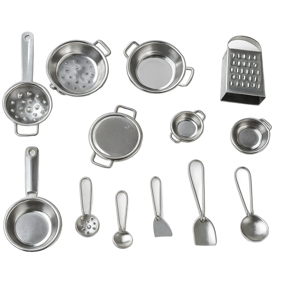 cozinha infantil Mini Utensílios 15 Peças metal Funcionais brinquedo