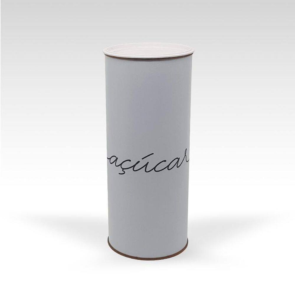 Lata Para Armazenar Açucar Branca Cursiva Mantimento 1 Kilo