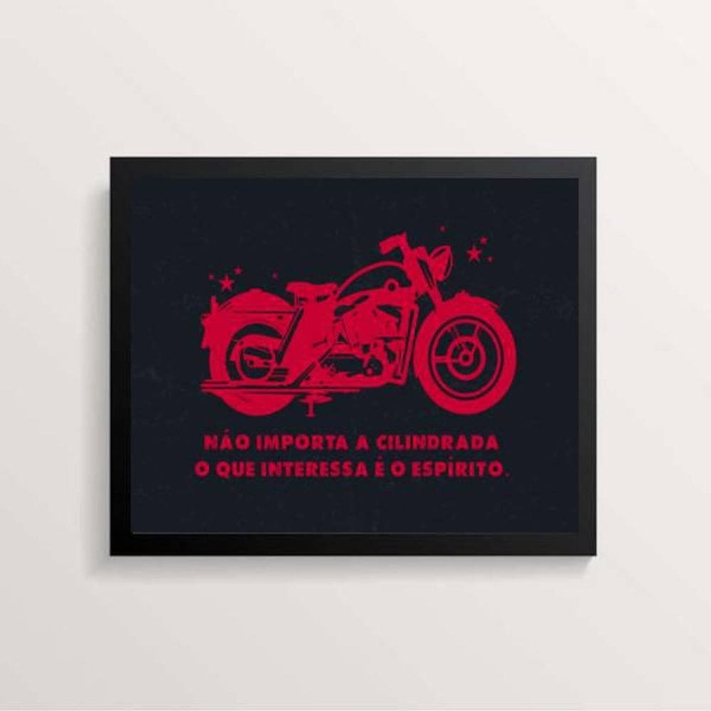 Quadro Moto Não Importa A Cilindrada 24X18Cm Preto
