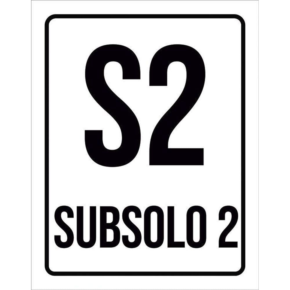 Kit 3 Placas Sinalização Ambiente Indicativo S2 Subsolo 2