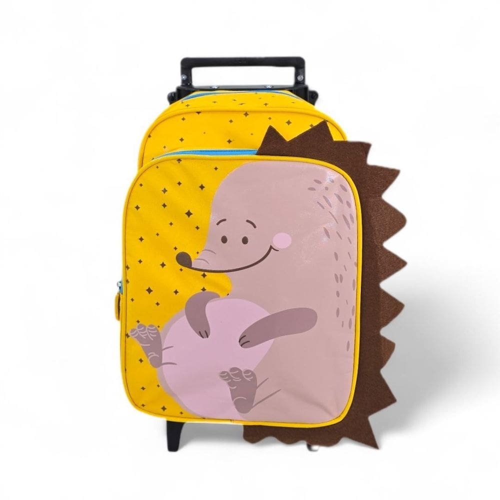 Mochila Escolar Rodinha Bichinho Animais Zoo Porco Espinho
