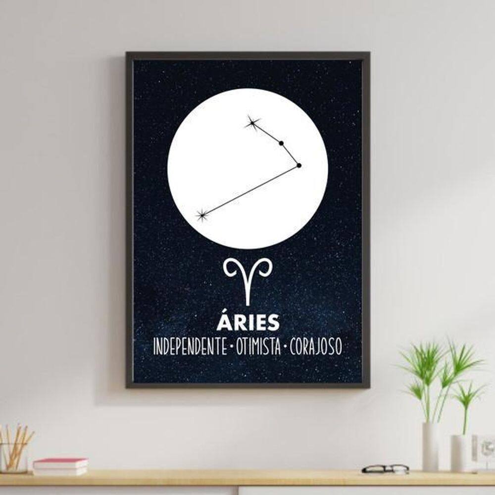 Quadro Coleção Signos - Áries 33X24Cm - Com Vidro
