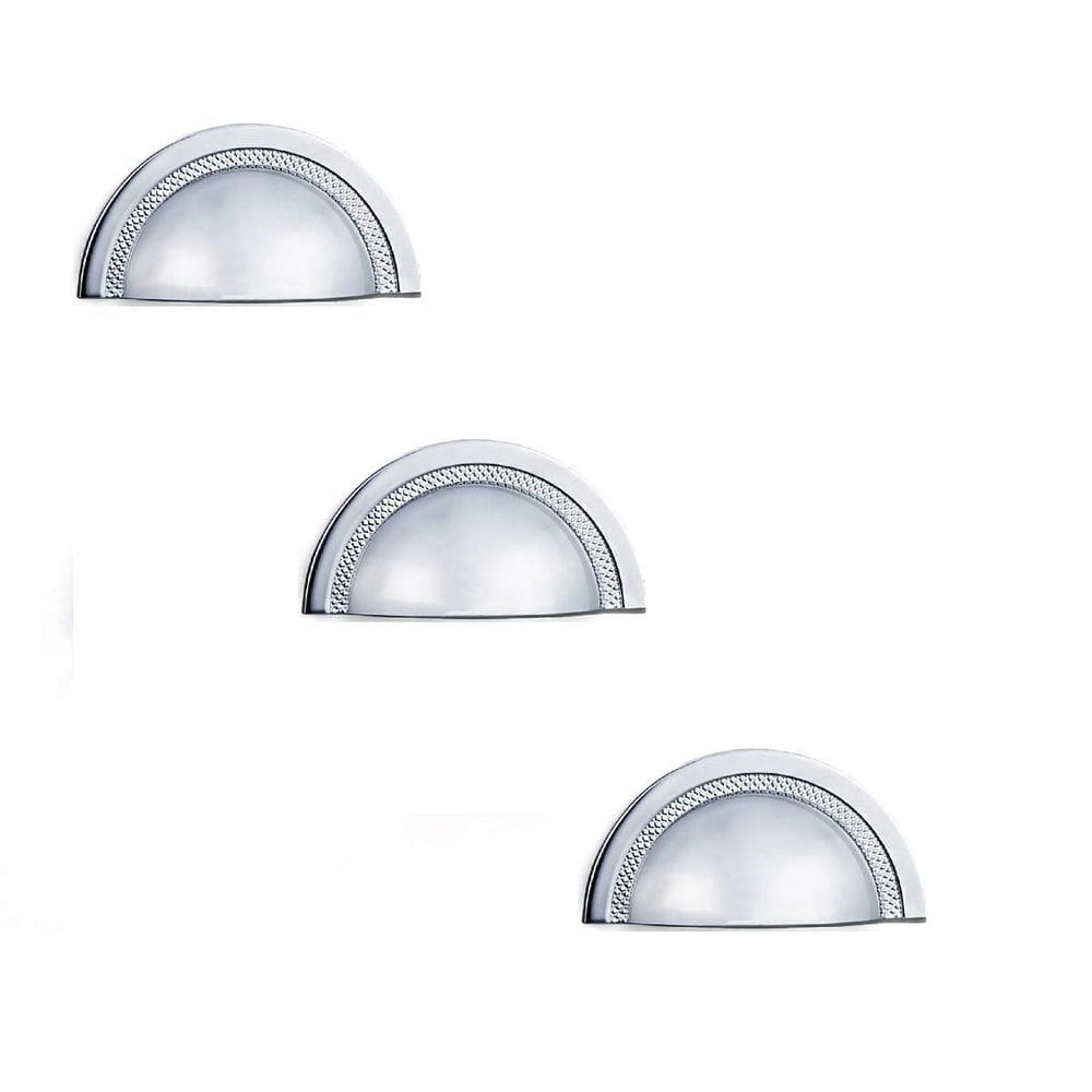 Kit 3 Puxador Shell 48Mm Zen Cromado Zp4319.1 Concha