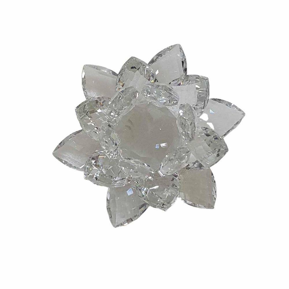 Flor De Lótus Decorativa Cristal Unitária Pequena 4.5Cm
