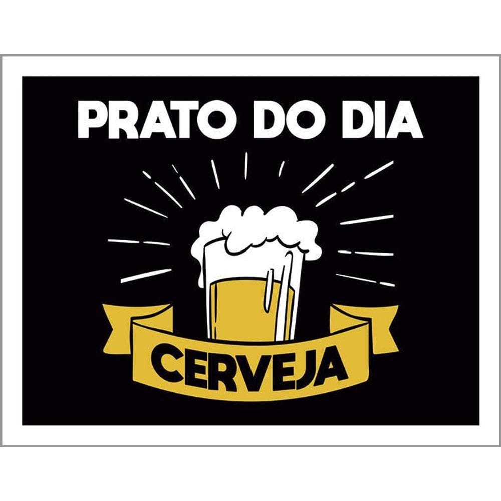 Placa Decorativa - Prato Do Dia Cerveja Bar  36X46