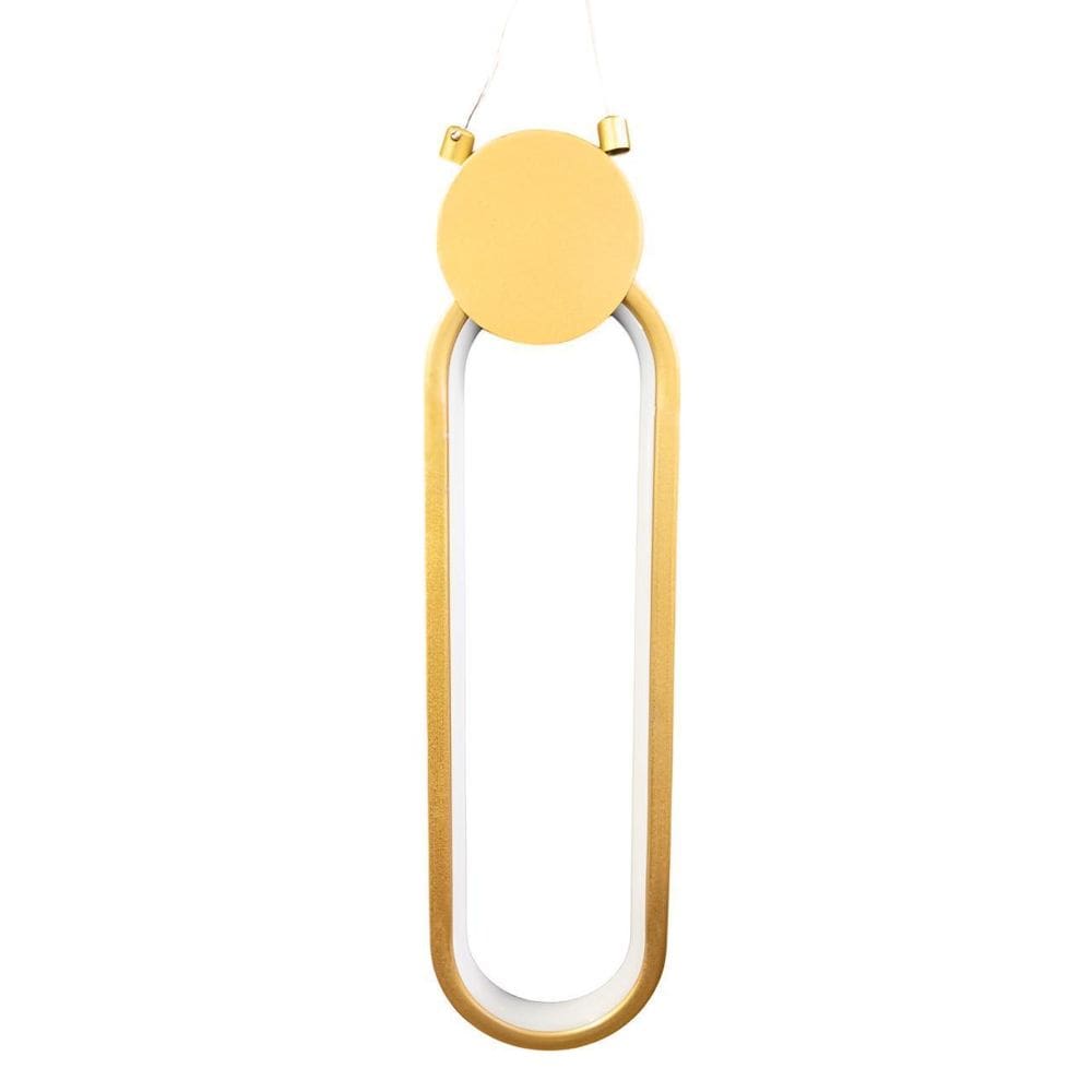 Lustre Pendente Oval Led Moderno 3 Em 1 - Dourado