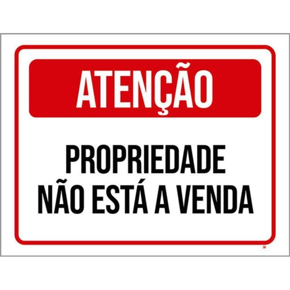 Kit 3 Placas Aviso Propriedade Não Está Venda