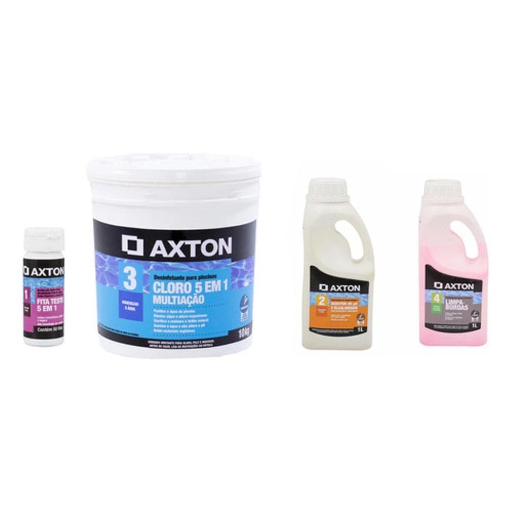 Kit Tratamento Piscina Cloro, Fita, Redutor Ph, Limpa Borda