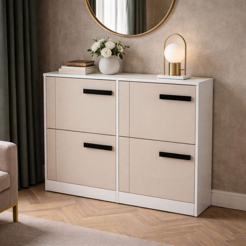 Sapateira para Quarto 24 Pares Lisboa Creme/Branco