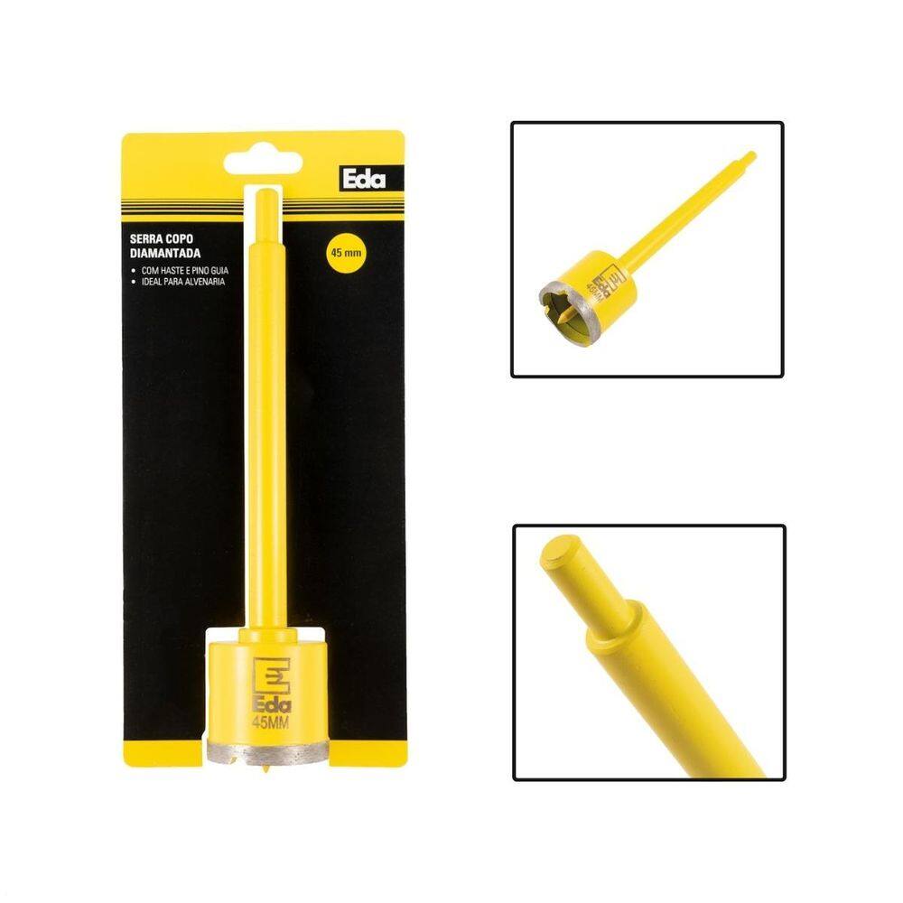 Serra Copo Diamantada 45Mm Com Haste 170Mm