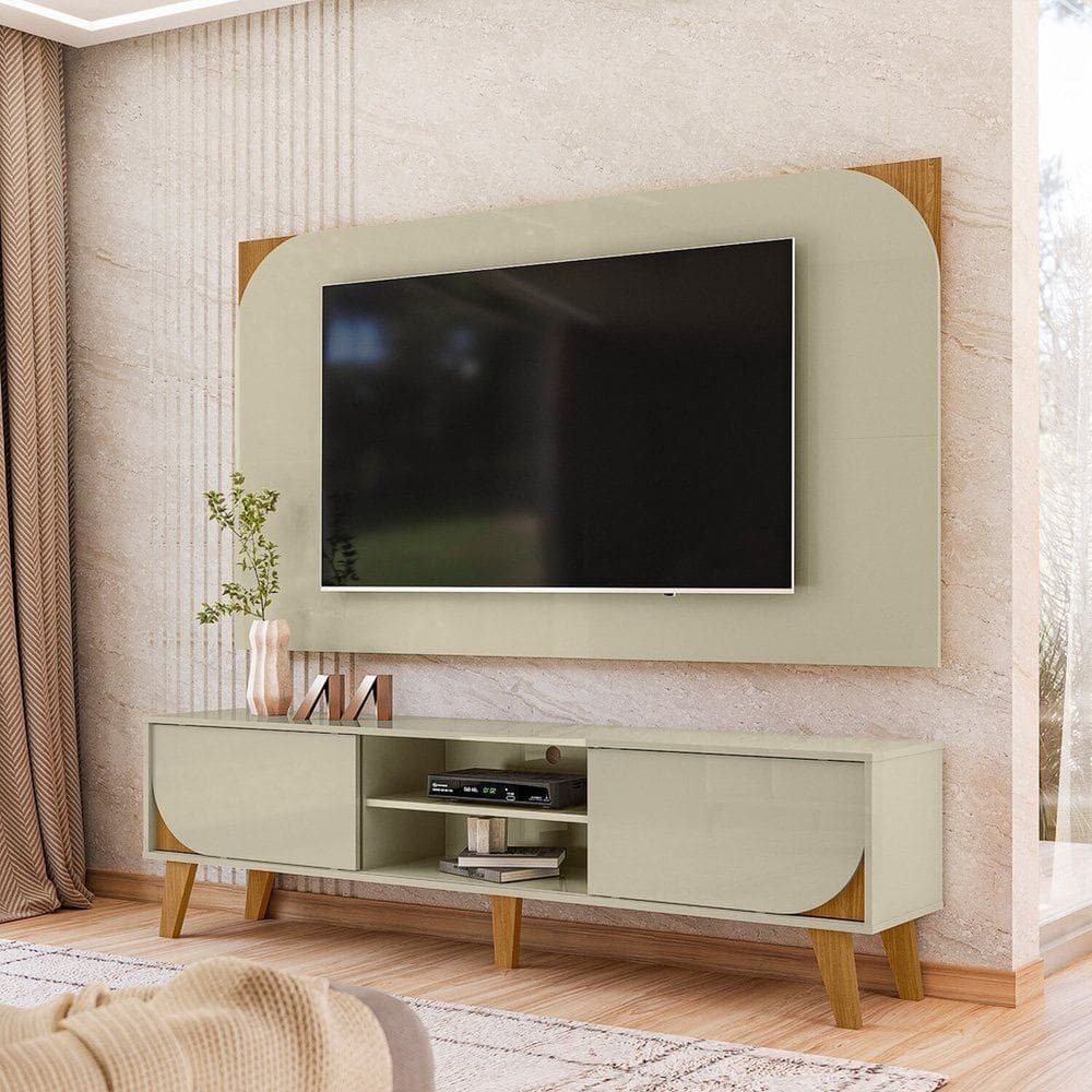 Rack com Painel para Tv 65 Polegadas Duna Cumaru/opala
