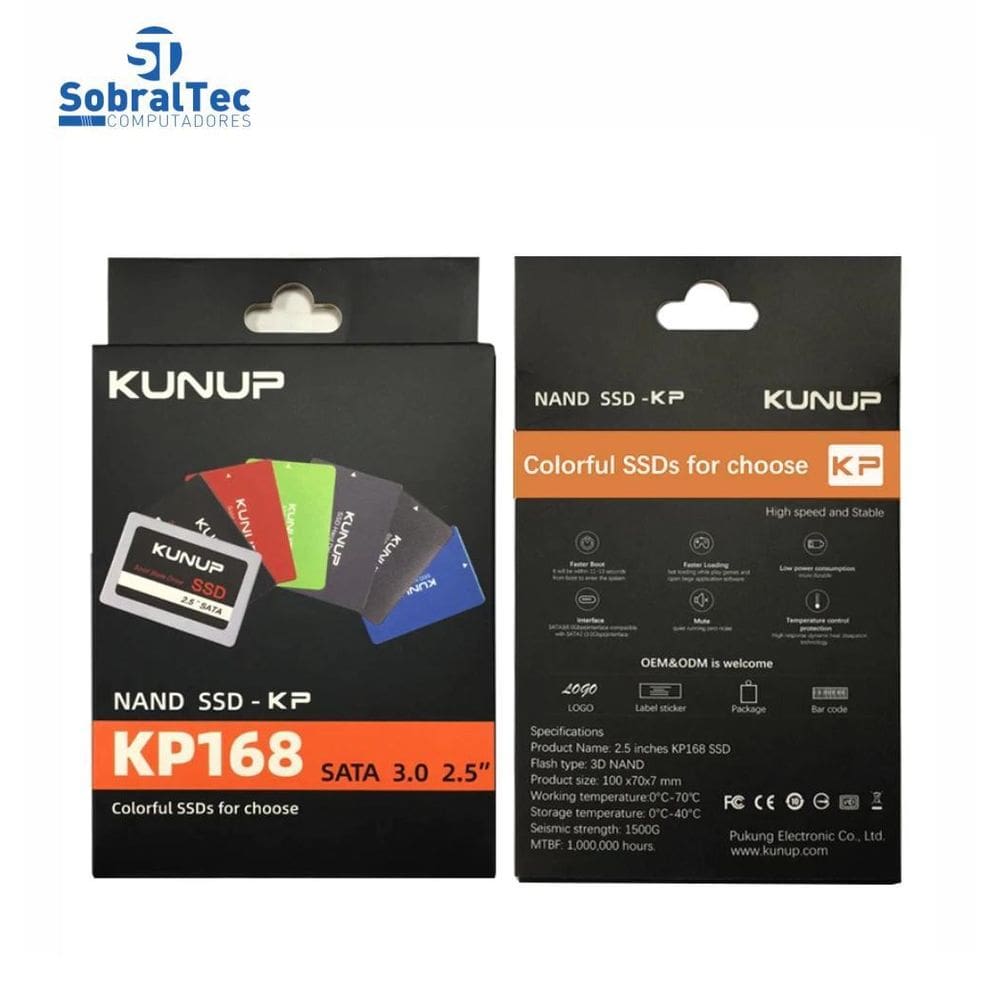 Hd Ssd Kunup 120Gb 2.5 Sata Leitura 500Mbps Gravação 200Mbp