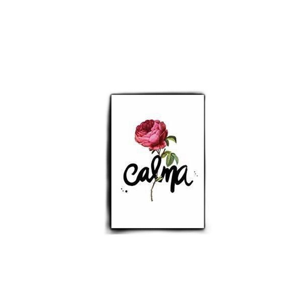 Quadro Palavra Calma 45X34Cm - Com Vidro Moldura Preta