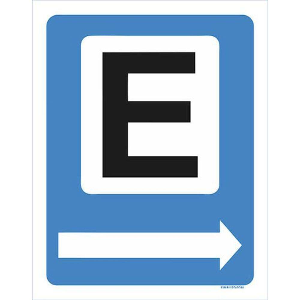 Kit 5 Placas Estacionar Azul Seta Direita 36X46