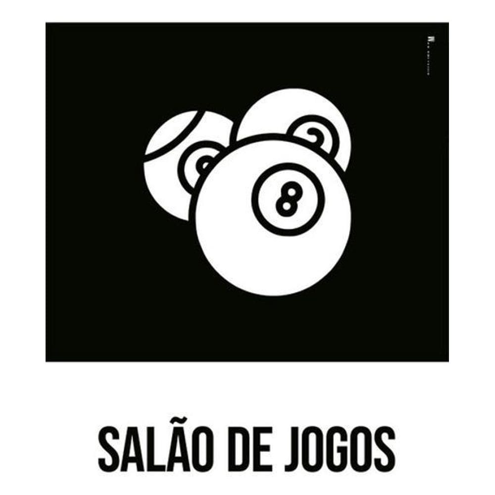 Kit 3 Placas Desenho - Salão De Jogos