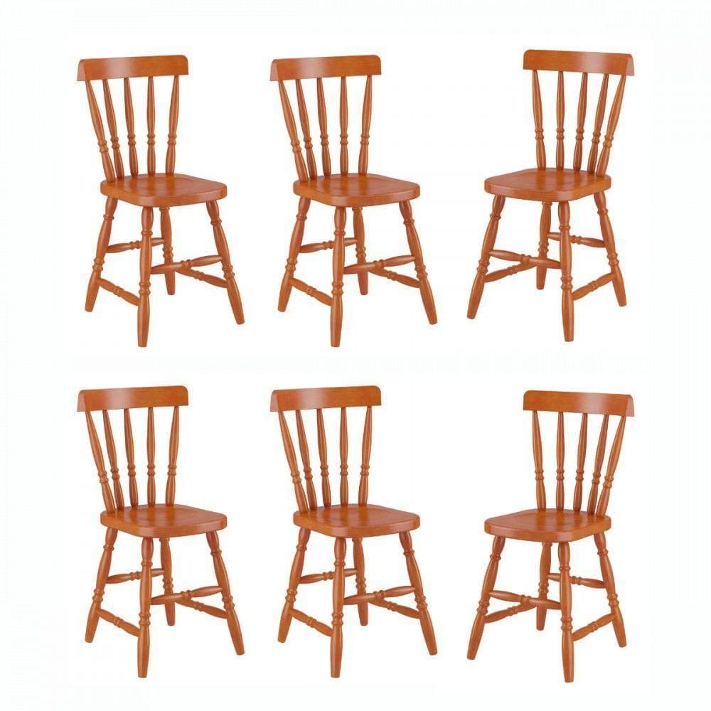 Conjunto 6 Cadeiras Madeira Eucalipto Mel Piratini Mel