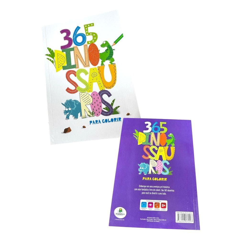 Livro 365 Desenhos De Dinossauros Colorir E Criar Infantil