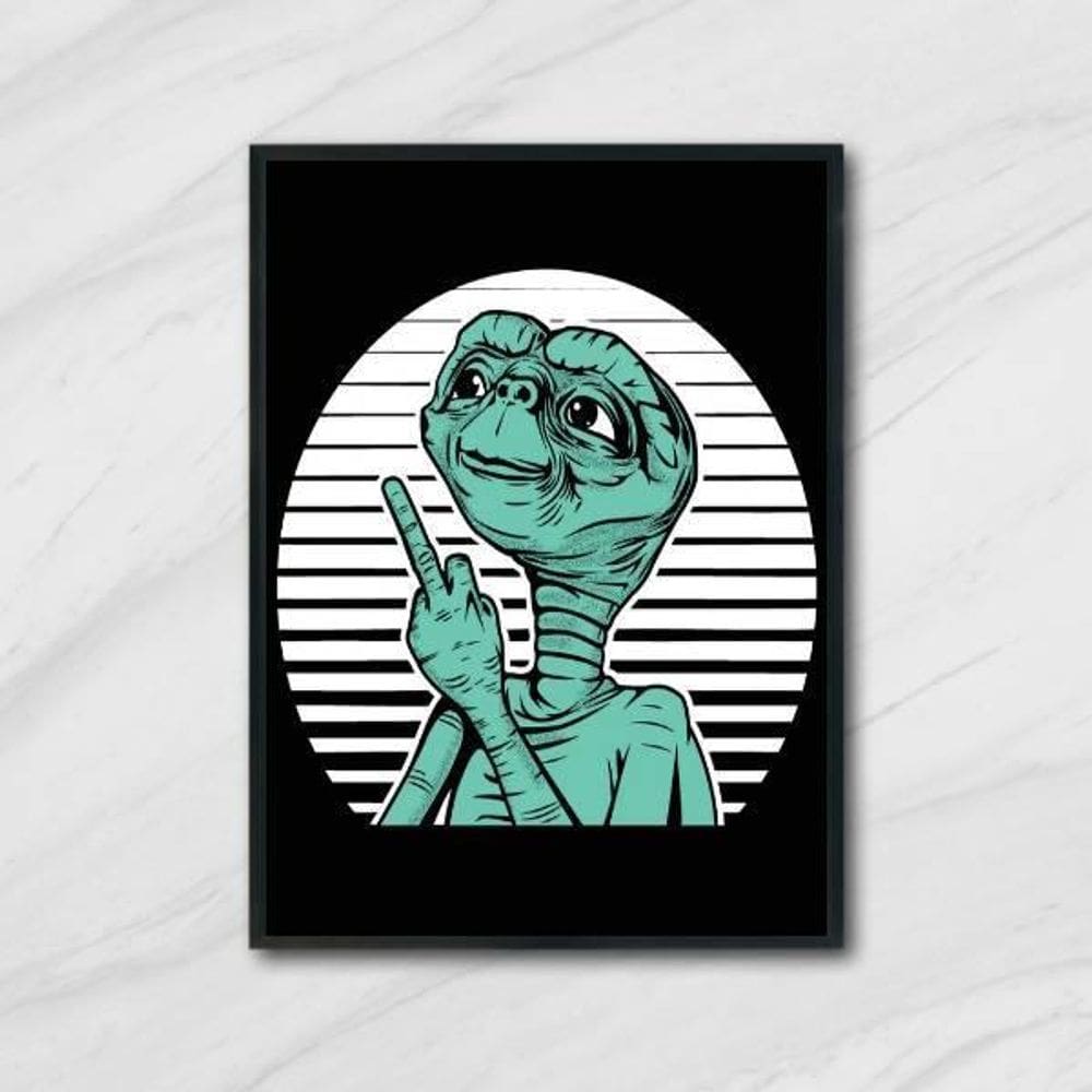 Quadro Et Mostrando O Dedo 33X24Cm - Com Vidro