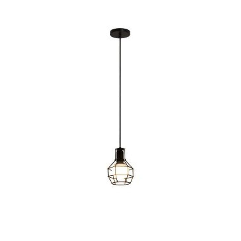 Pendente Aramado Venus Preto 1 Lamp Nacional Iluminação