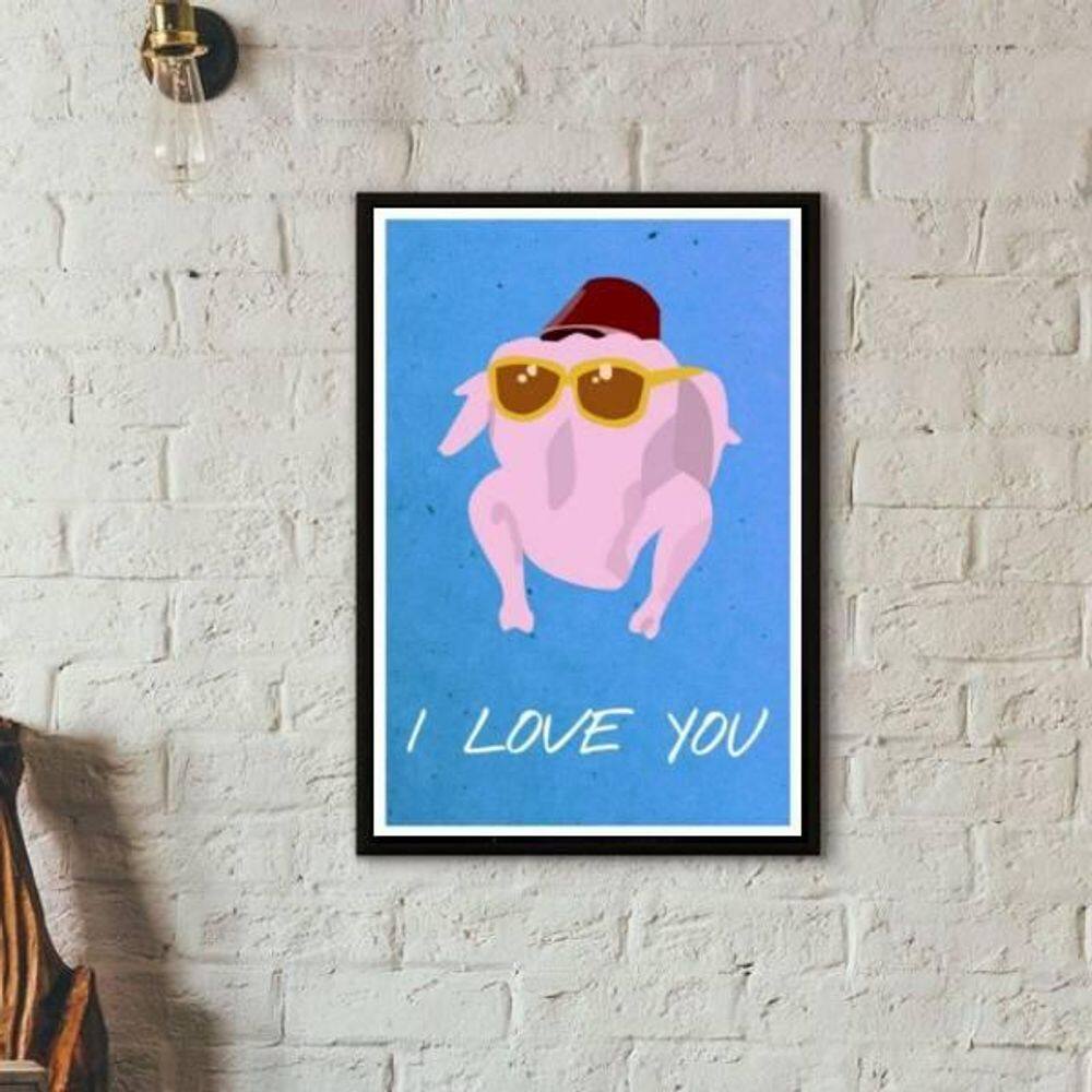 Quadro Decorativo Friends I Love You 24X18 Com Vidro - Preta