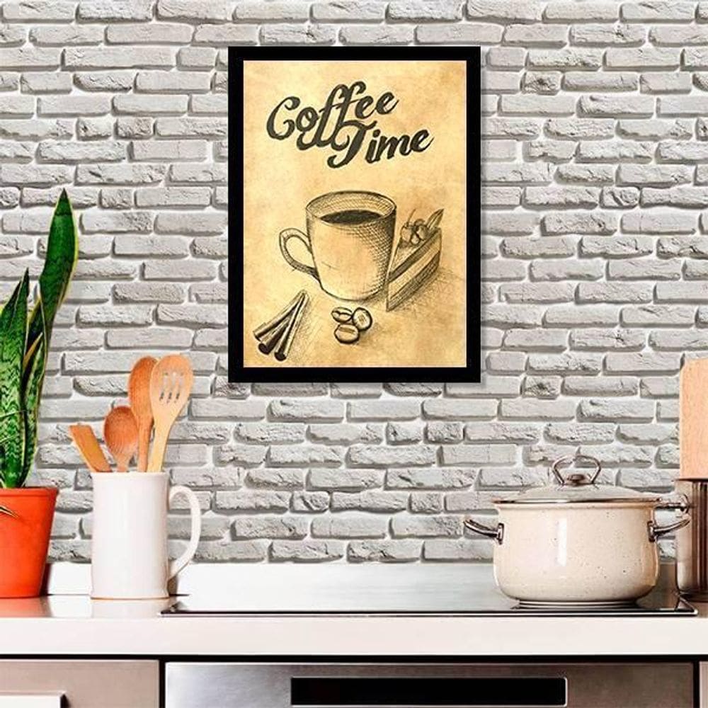 Quadro Coffee Time 24X18Cm - Com Vidro