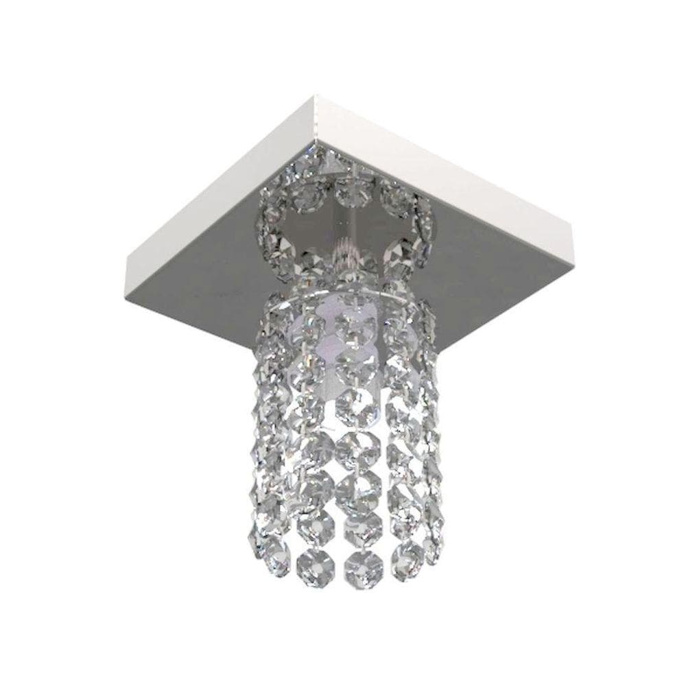 Luminária Plafon De Cristal Redondo 12Cm Balcão