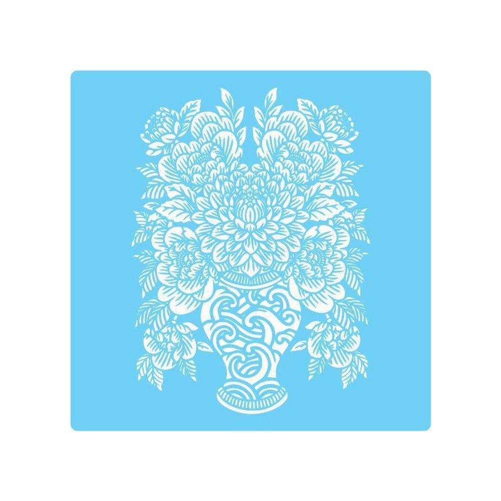 Stencil De Paredetamako Arranjo Floral - 55 X 55Cm - Ref 541