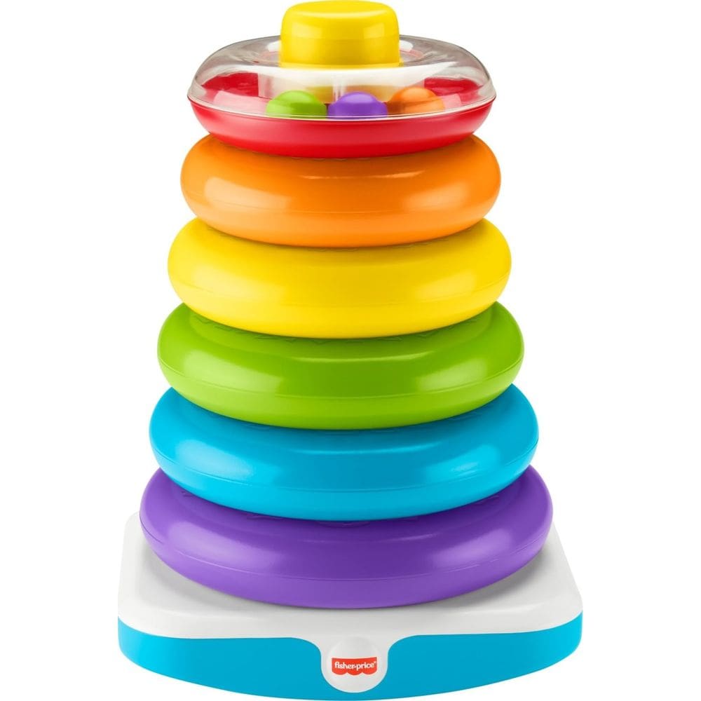 Brinquedo infantil Fisher-Price Giant Rock-A-Stack com 6 anéis de 14” de altura